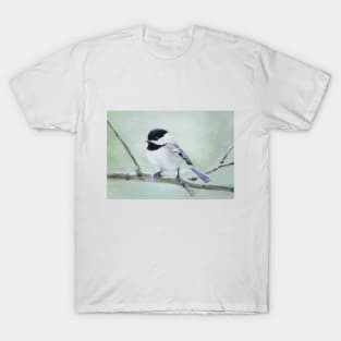 Chickadee in Spring painting T-Shirt